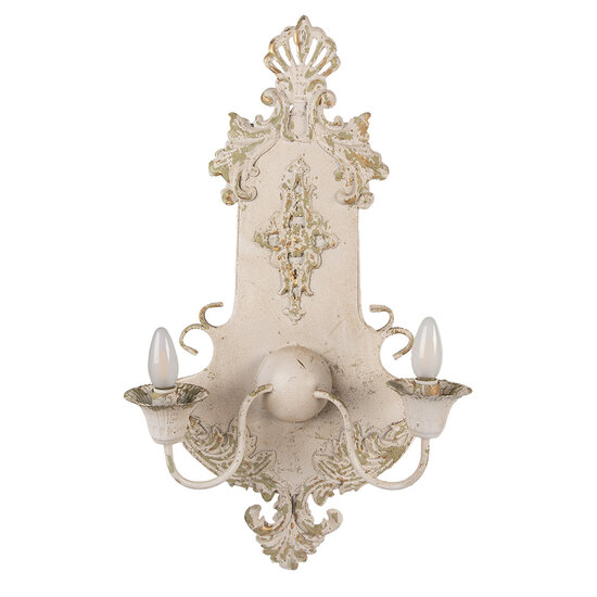 Clayre &amp; Eef | Wandlamp Beige Groen 40x18x70 cm E14/max 2x25W | 5LMP380