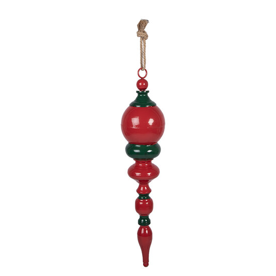 Clayre &amp; Eef | Decoratie hanger Kerst Rood Groen &oslash; 14x70 cm | 5Y1401