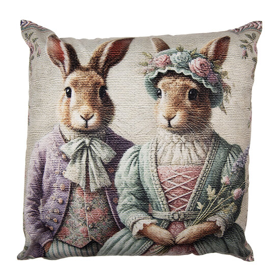 Clayre &amp; Eef | Kussenhoes Groen Bruin 45x45 cm | KT021.440