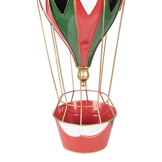 Clayre &amp; Eef | Decoratie luchtballon Rood Wit &oslash; 26x62 cm | 5Y1406