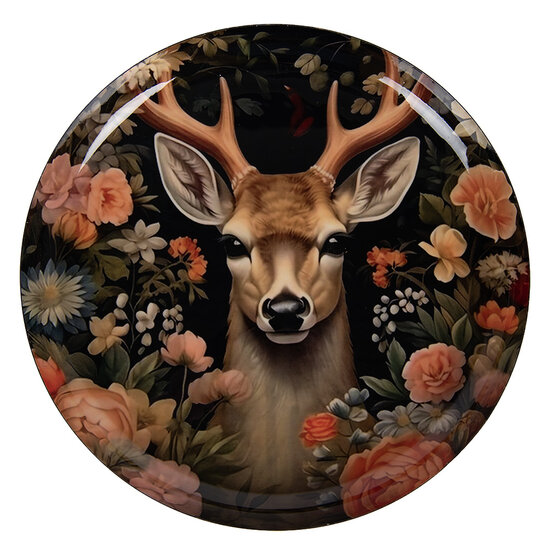 Clayre &amp; Eef | Decoratie Schaal Zwart Bruin &oslash; 28x3 cm | 66414