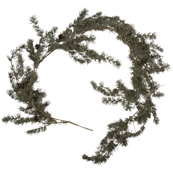 Clayre &amp; Eef | Decoratie Guirlande met LED Groen 20x7x180 cm / 3xAA | 66431