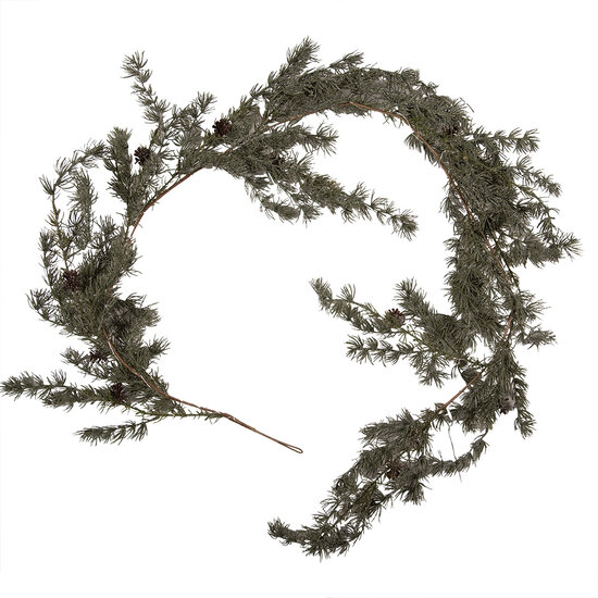 Clayre &amp; Eef | Decoratie Guirlande met LED Groen 20x7x180 cm / 3xAA | 66431