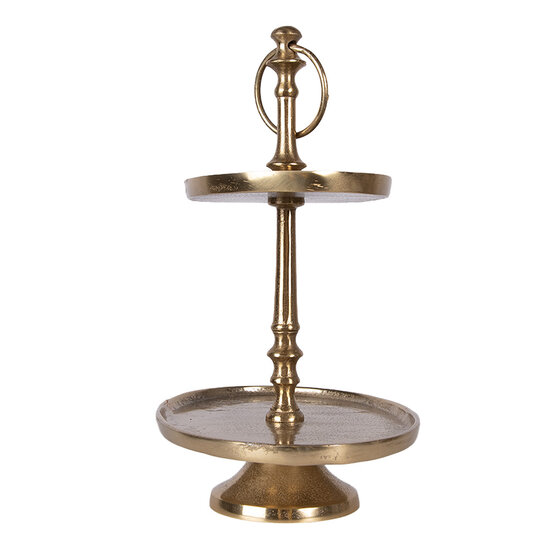 Clayre &amp; Eef | Etag&egrave;re 2 laags Goudkleurig 27x18x34 cm | 6AL0075