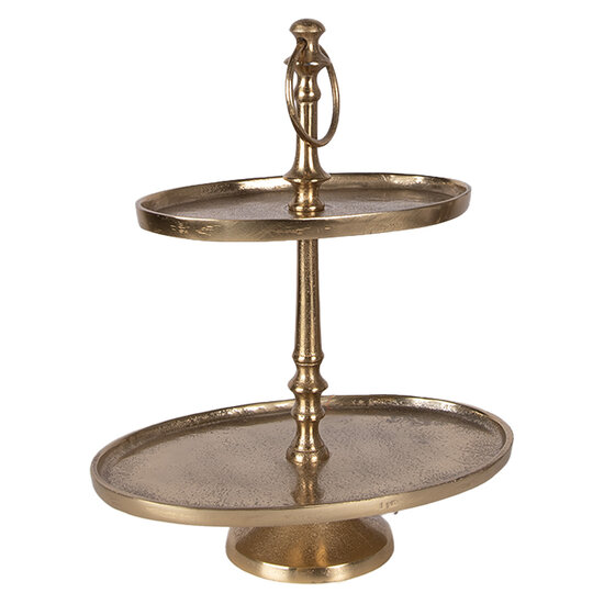 Clayre &amp; Eef | Etag&egrave;re 2 laags Goudkleurig 27x18x34 cm | 6AL0075