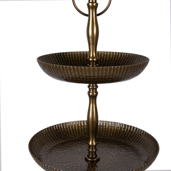 Clayre &amp; Eef | Etag&egrave;re 4 laags Goudkleurig &oslash; 37x79 cm | 6AL0077