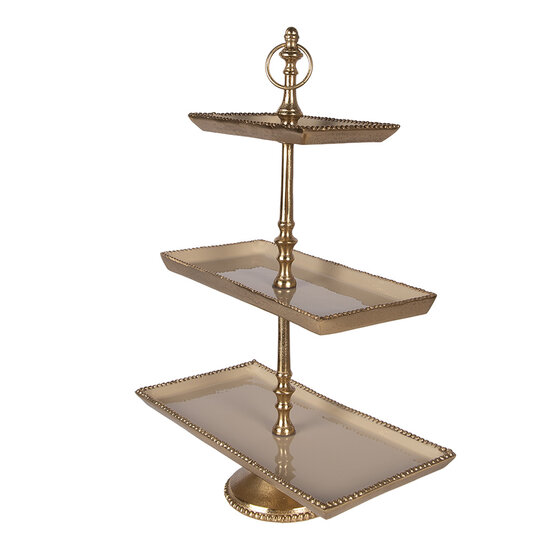 Clayre &amp; Eef | Etag&egrave;re 3 laags Beige Goudkleurig 34x17x50 cm | 6AL0083