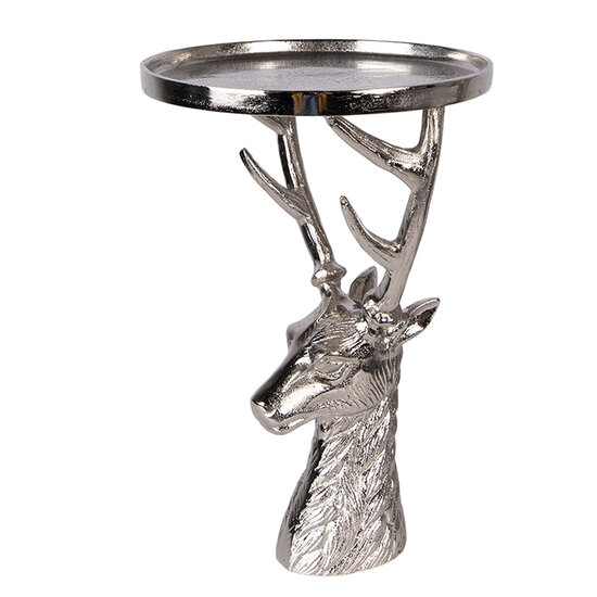 Clayre &amp; Eef | Schaal op voet Zilverkleurig &oslash; 25x38 cm | 6AL0085