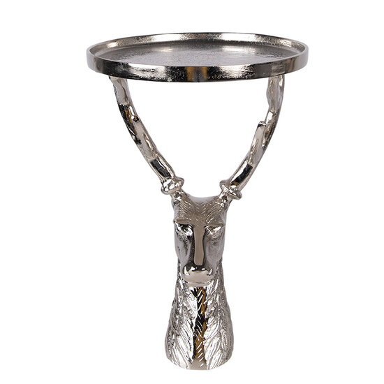 Clayre &amp; Eef | Schaal op voet Zilverkleurig &oslash; 25x38 cm | 6AL0085