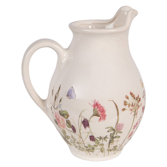 Clayre &amp; Eef | Decoratieve Schenkkan Beige Roze 16x12x19 cm | 6CE2235S