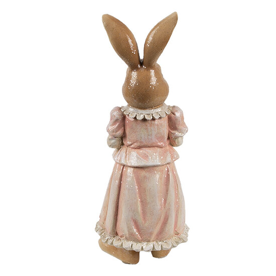 Clayre &amp; Eef | Decoratie Konijn Bruin Roze 11x11x26 cm | 6PR5231
