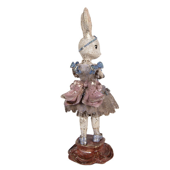 Clayre &amp; Eef | Decoratie Konijn Beige Blauw 15x14x35 cm | 6PR6026