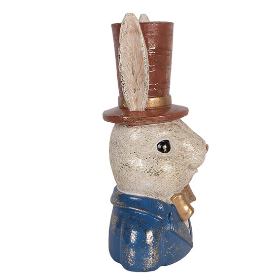 Clayre &amp; Eef | Decoratie Konijn Beige Blauw 17x13x29 cm | 6PR6028