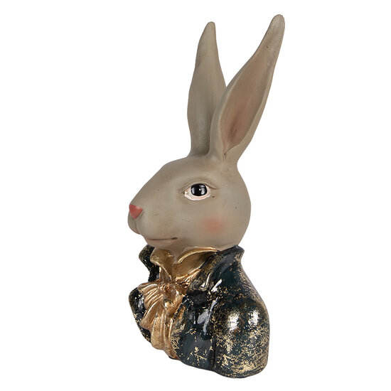 Clayre &amp; Eef | Decoratie Konijn Beige Groen 13x10x23 cm | 6PR6030