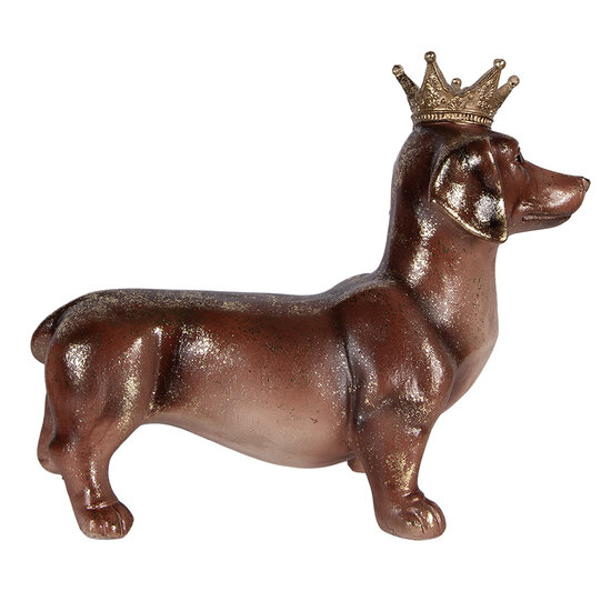 Clayre &amp; Eef | Decoratie Hond Bruin 35x14x28 cm | 6PR6035