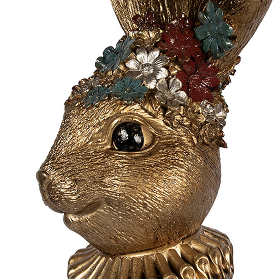 Clayre &amp; Eef | Decoratie Konijn Goudkleurig Groen 27x17x49 cm | 6PR6057