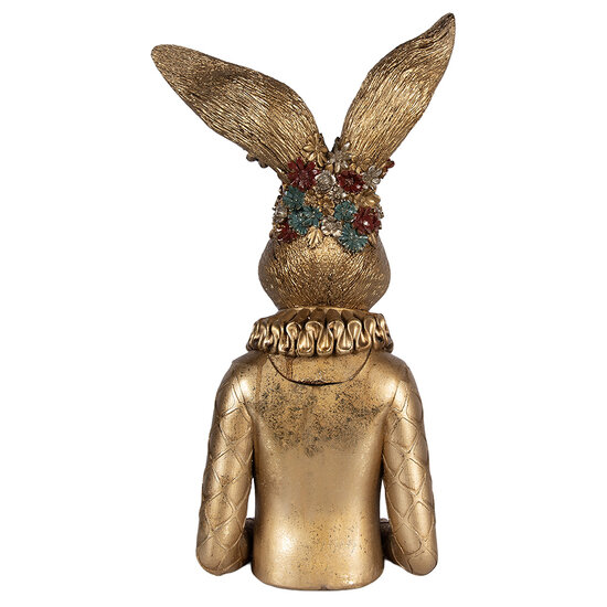 Clayre &amp; Eef | Decoratie Konijn Goudkleurig Groen 27x17x49 cm | 6PR6057