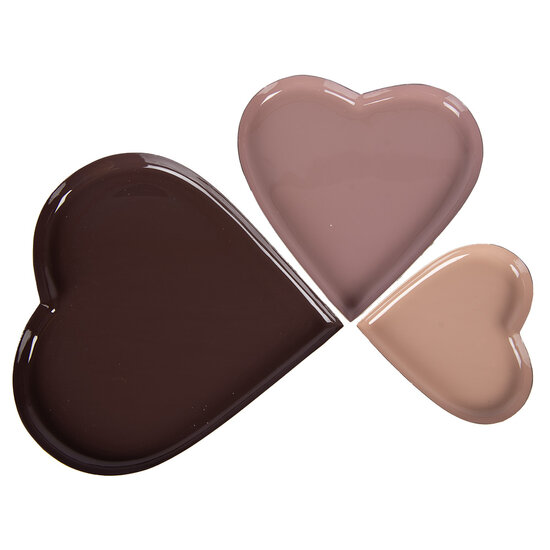 Clayre &amp; Eef | Decoratieve Schalen (3) Roze 3 Kleuren &oslash; 24x1 / &oslash; 19x1 / &oslash; 13x1 cm | 6Y5974