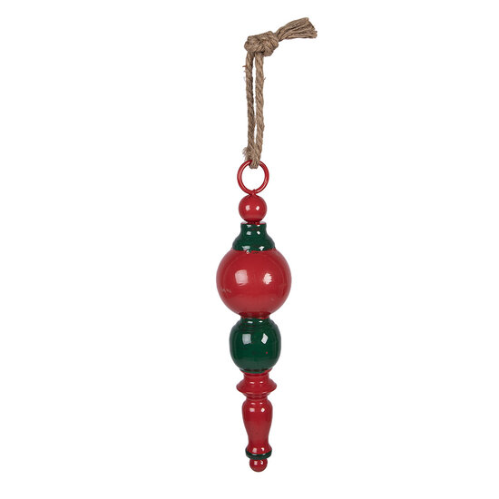 Clayre &amp; Eef | Decoratie hanger Kerst Rood Groen &oslash; 8x33 cm | 6Y5979