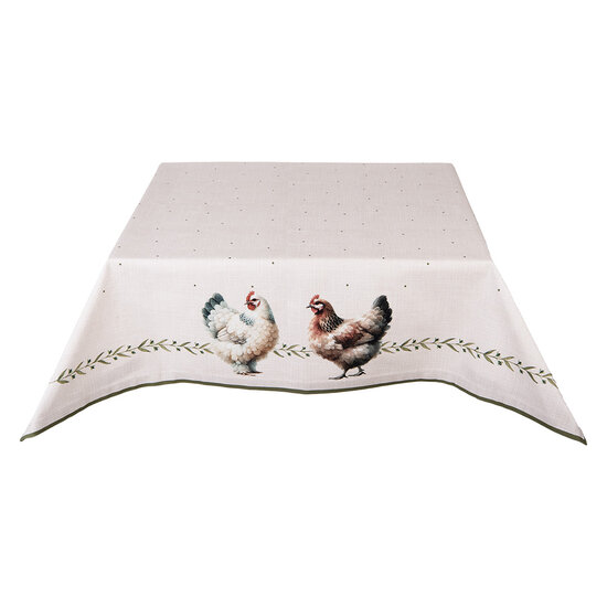 Clayre &amp; Eef | Vierkant Tafelkleed Beige Bruin 100x100 cm | BYC01