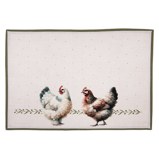 Clayre &amp; Eef | Placemats Set van 6 Beige Bruin 48x33 cm | BYC40