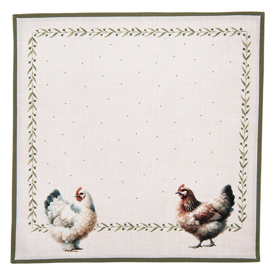 Clayre &amp; Eef | Servetten Katoen Set van 6 Beige Bruin 40x40 cm | BYC43