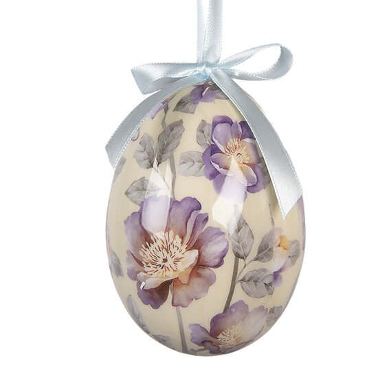 Clayre &amp; Eef | Decoratie Hanger Ei (set 6) Meerkleurig &oslash; 7x10 cm | 66455