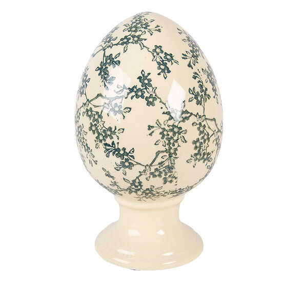 Clayre &amp; Eef | Decoratie Ei op voet Geel Groen &oslash; 15x24 cm | 6CE2395L