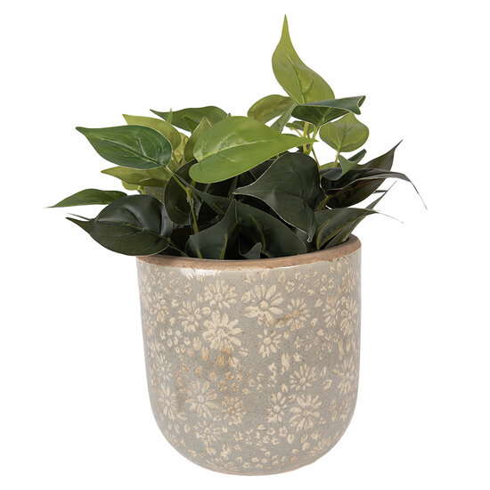 Clayre &amp; Eef | Bloempot Binnen Grijs Beige &oslash; 20x19 cm | 6CE2409XL