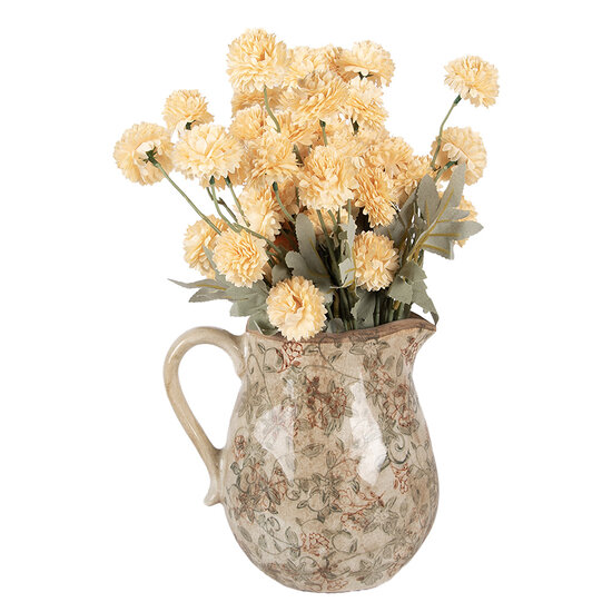 Clayre &amp; Eef | Decoratieve Schenkkan Beige Groen 20x16x20 cm | 6CE2413L