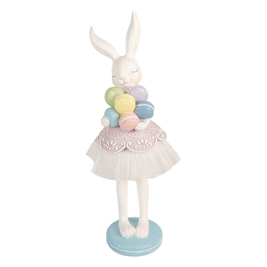 Clayre &amp; Eef | Decoratie Konijn Wit Paars 18x17x54 cm | 6PR5931