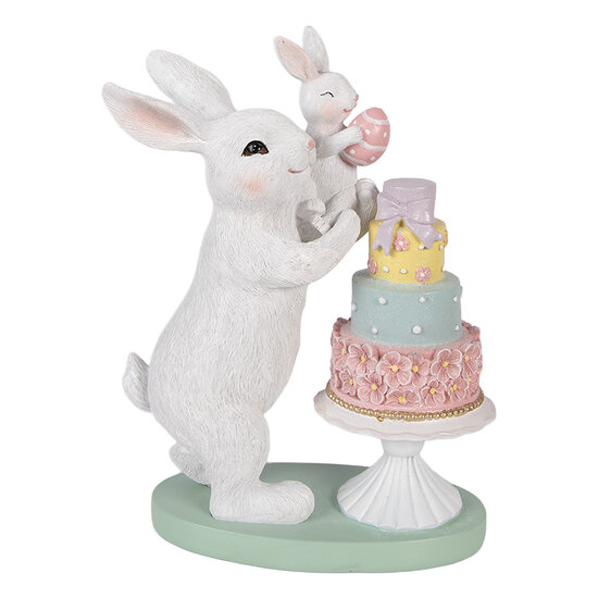 Clayre &amp; Eef | Decoratie Konijn Wit Multi 21x10x27 cm | 6PR5934