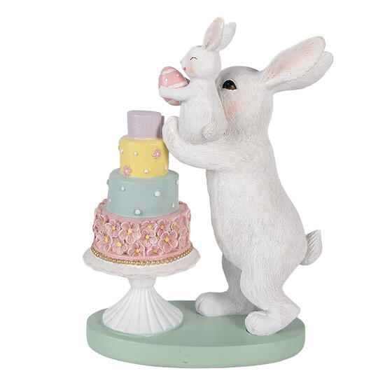 Clayre &amp; Eef | Decoratie Konijn Wit Multi 21x10x27 cm | 6PR5934