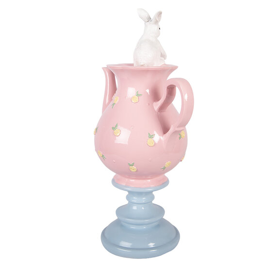 Clayre &amp; Eef | Decoratie theepot met konijnen Roze Wit 22x14x35 cm | 6PR5940