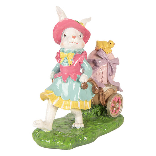 Clayre &amp; Eef | Decoratie Konijn Wit Groen 19x11x23 cm | 6PR5949