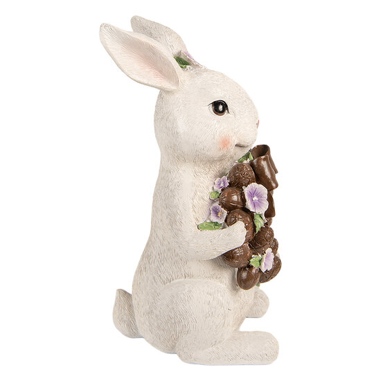 Clayre &amp; Eef | Decoratie Konijn Wit Bruin 17x16x30 cm | 6PR5961