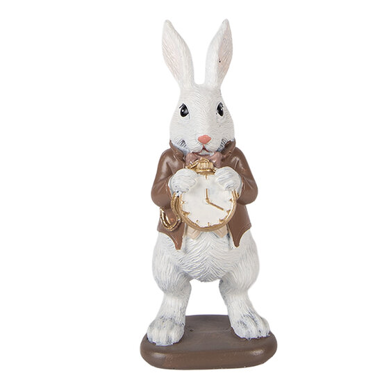 Clayre &amp; Eef | Decoratie Konijn Wit Bruin 7x7x16 cm | 6PR5970