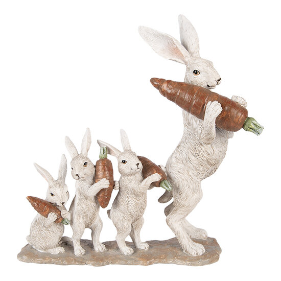 Clayre &amp; Eef | Decoratie Konijnen Beige Bruin 34x13x33 cm | 6PR5983