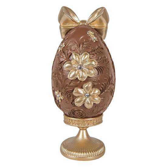 Clayre &amp; Eef | Decoratie Ei Bruin Goudkleurig 10x9x21 cm | 6PR6014
