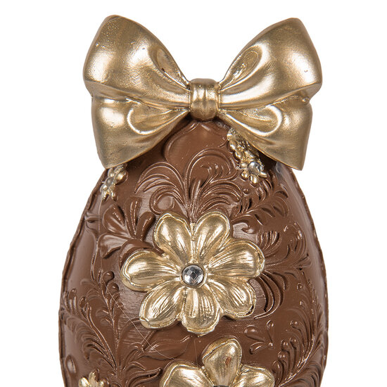 Clayre &amp; Eef | Decoratie Ei Bruin Goudkleurig 10x9x21 cm | 6PR6014