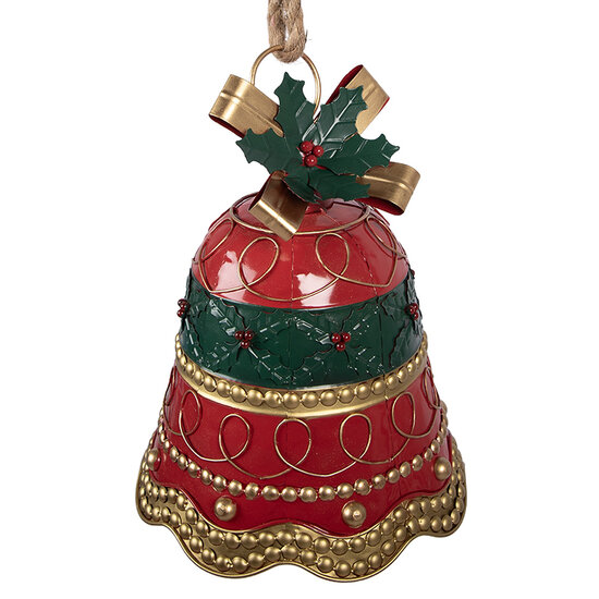Clayre &amp; Eef | Bel Decoratief Rood Groen &oslash; 24x31 cm | 6Y5987