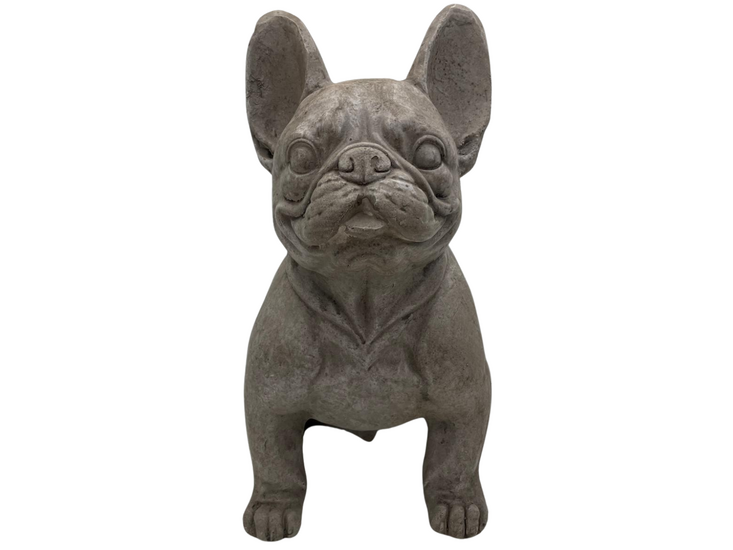 Beeld hond Franse buldog grijs zittend polystone 42x43 cm | 819314 | Countryfield 