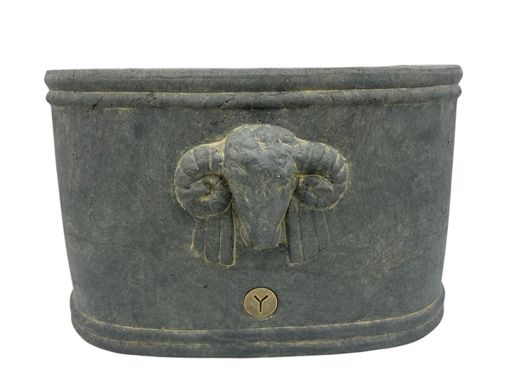 Brynxz Majestic Vintage bloempot met Ram - Ovaal 40x24x25 cm 