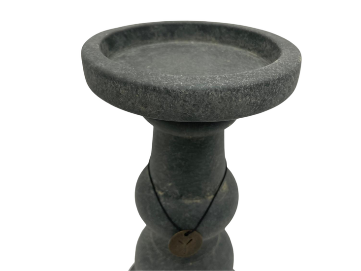 Brynxz Grandeur Vintage Kandelaar - Grijs steenlook -  Maat M Hoogte 27 cm - Candleholder