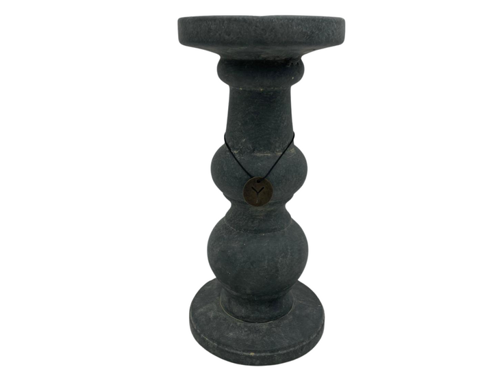 Brynxz Grandeur Vintage Kandelaar - Grijs steenlook -  Maat M Hoogte 27 cm - Candleholder