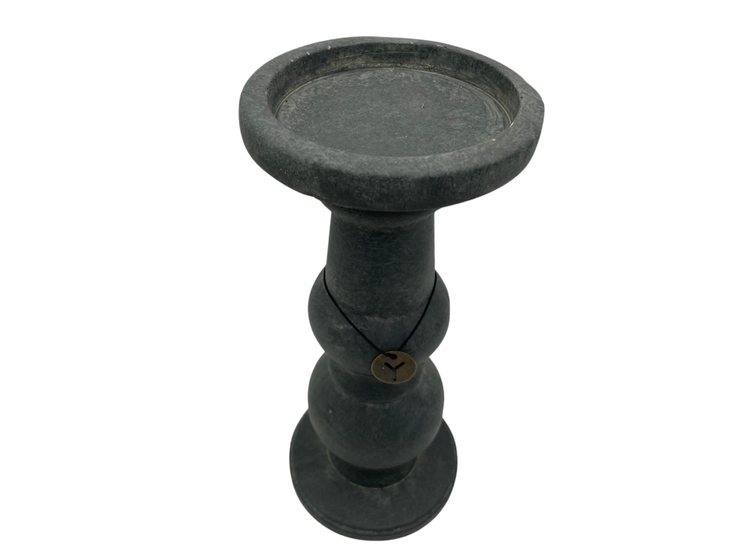 Brynxz Grandeur Vintage Kandelaar - Grijs steenlook -  Maat L Hoogte 30 cm - Candleholder