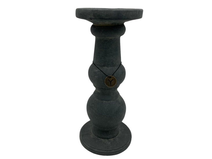 Brynxz Grandeur Vintage Kandelaar - Grijs steenlook -  Maat L Hoogte 30 cm - Candleholder