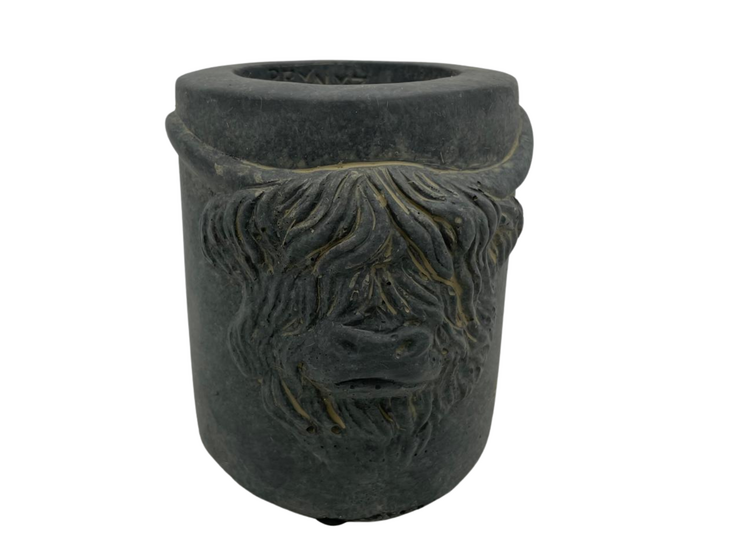 Brynxz Waxinehouder Scotty Majestic - Schotse Hooglander - &Oslash;11x12 cm Grijs