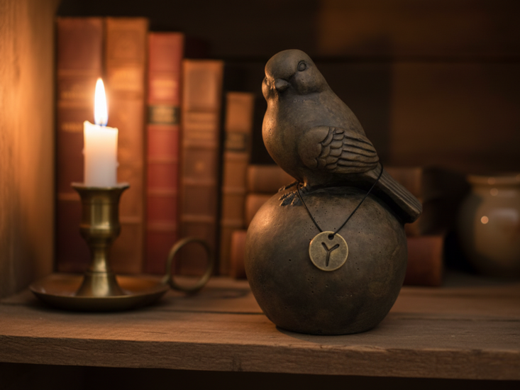 Brynxz Bird At A Ball - Majestic Vintage - Decoratief Vogelbeeldje 20cm - Bruin