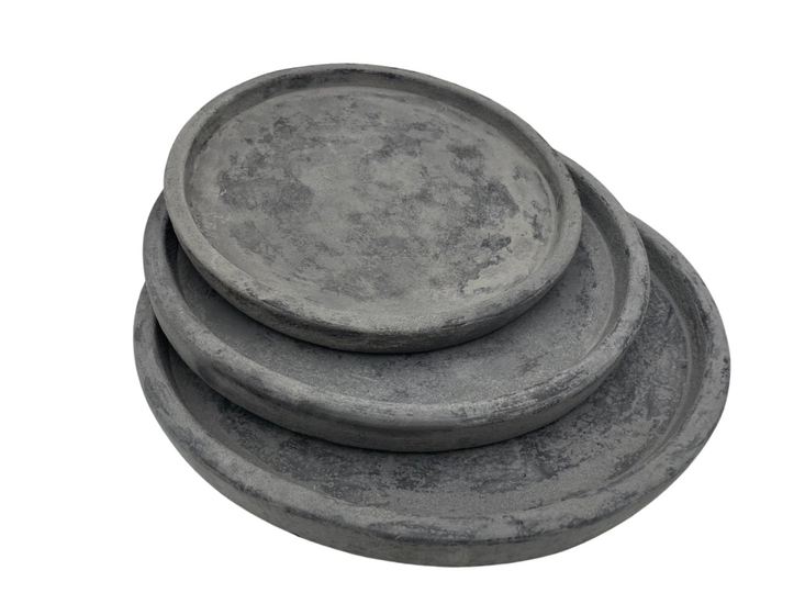 Brynxz Set van 3 Majestic Vintage Borden &ndash; Basic Stone Black - Grijs - Aardewerk 